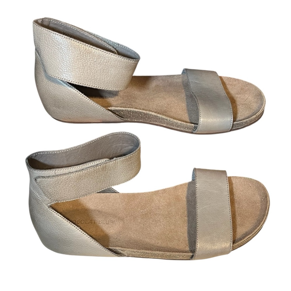 Women’s Chocolat Blu Leather NWOT Beige Ankle-Strap Sandals - York 38